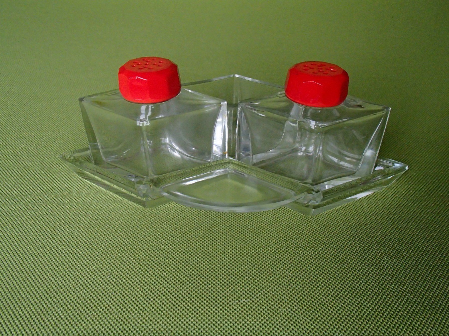 Gläser: 4 teil. Art Deco Menage mit rotem Deckel – Gebraucht aus Schöfflisdorf von pullux 5