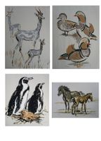 Martha Schmetz 4 Tierlithographien nummeriert und signiert