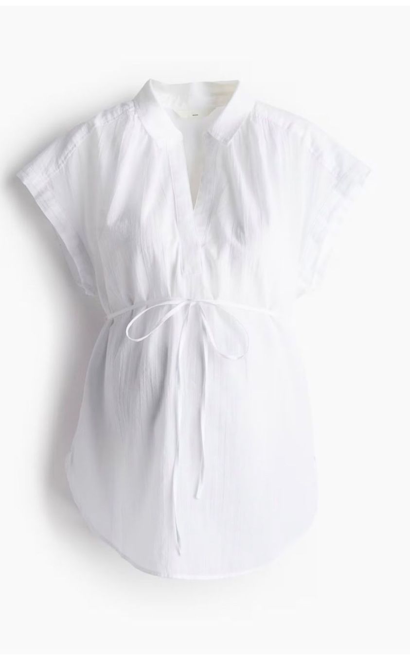 H&M Camicette: MAMA Bluse Bindegürtel weiss Umstandsmode Baumwolle M – Nuovo e nell'imballaggio originale da Luzern venduto da sunnymountain33 2