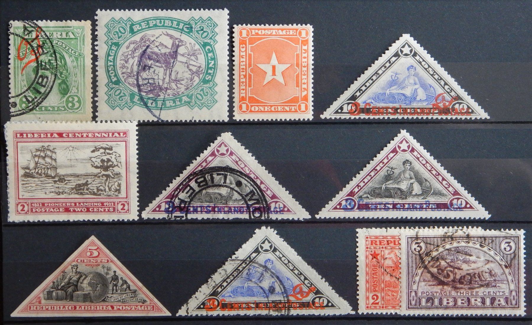Alle Briefmarken: Liberia Lot mit alten Werten – Gebraucht aus Zürich von Muehlekauf