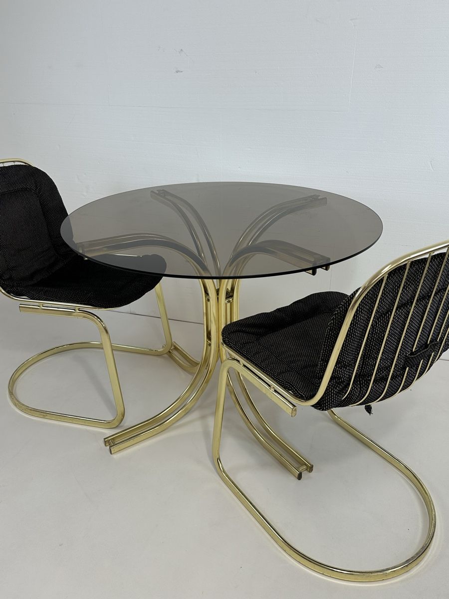 Set di tavolo e panche: Set chaise et table gastone Rinaldi  – Usato da Servion venduto da marion13or