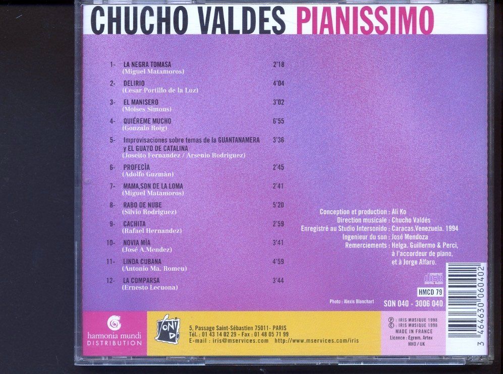 CD: Pianissimo - Chucho Valdés – Usato da Delémont venduto da MaxPlan 1