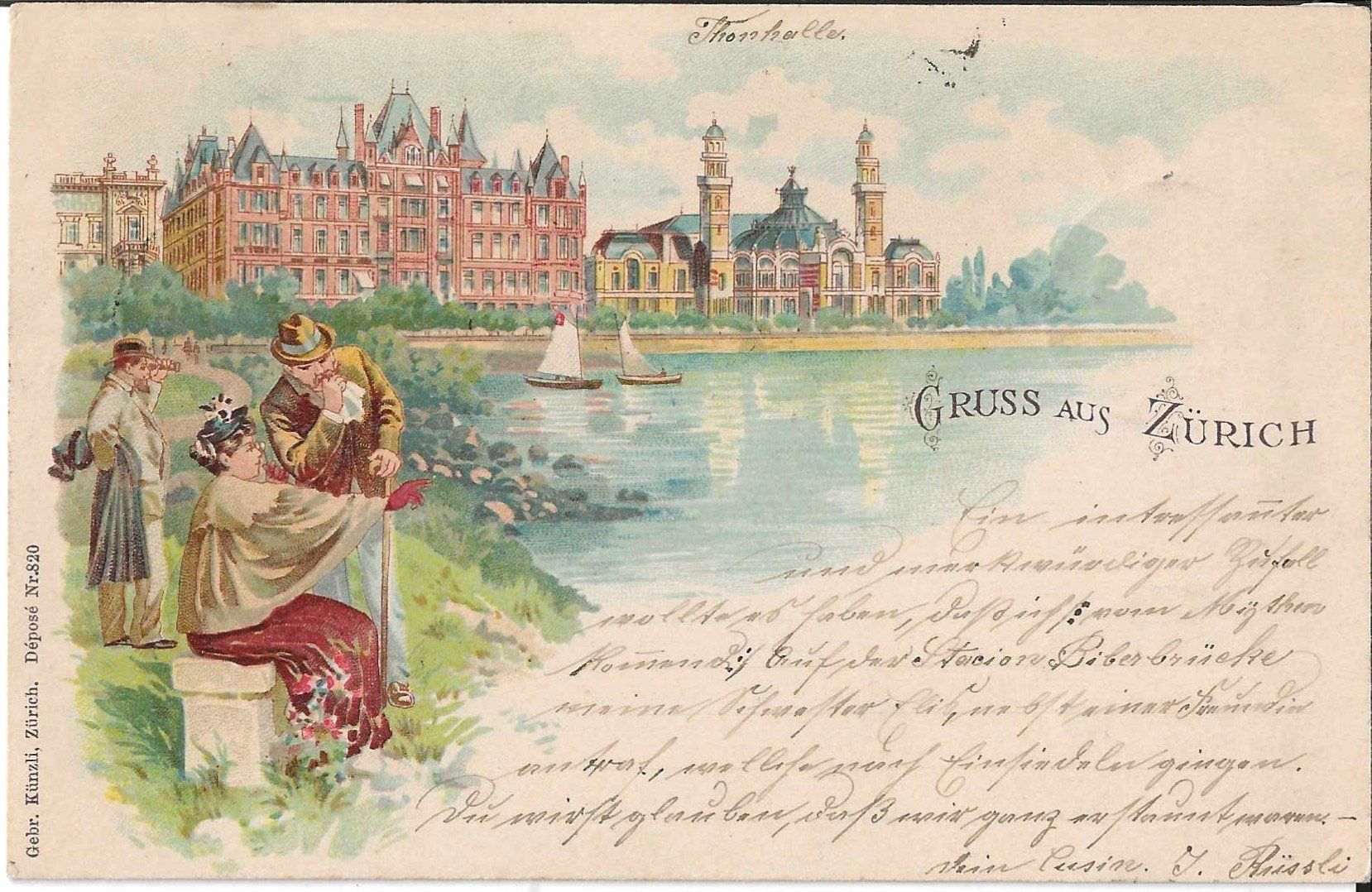 Cartoline postali: Karte Zürich 1898 – Usato da Zürich venduto da Philacat11