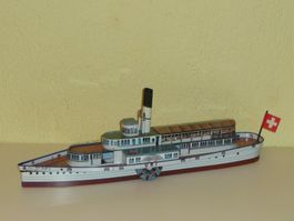 Seitenrad-Dampfschiff " DS-Uri " voll Blech