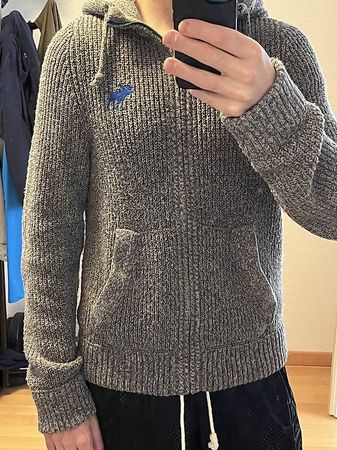 Abercrombie & Fitch Strick Jacke Size Grösse M, grau