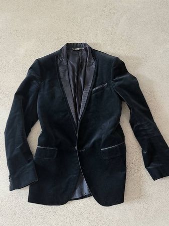 D&G Dolce & Gabbana Herren-Samtblazer  Schwarz