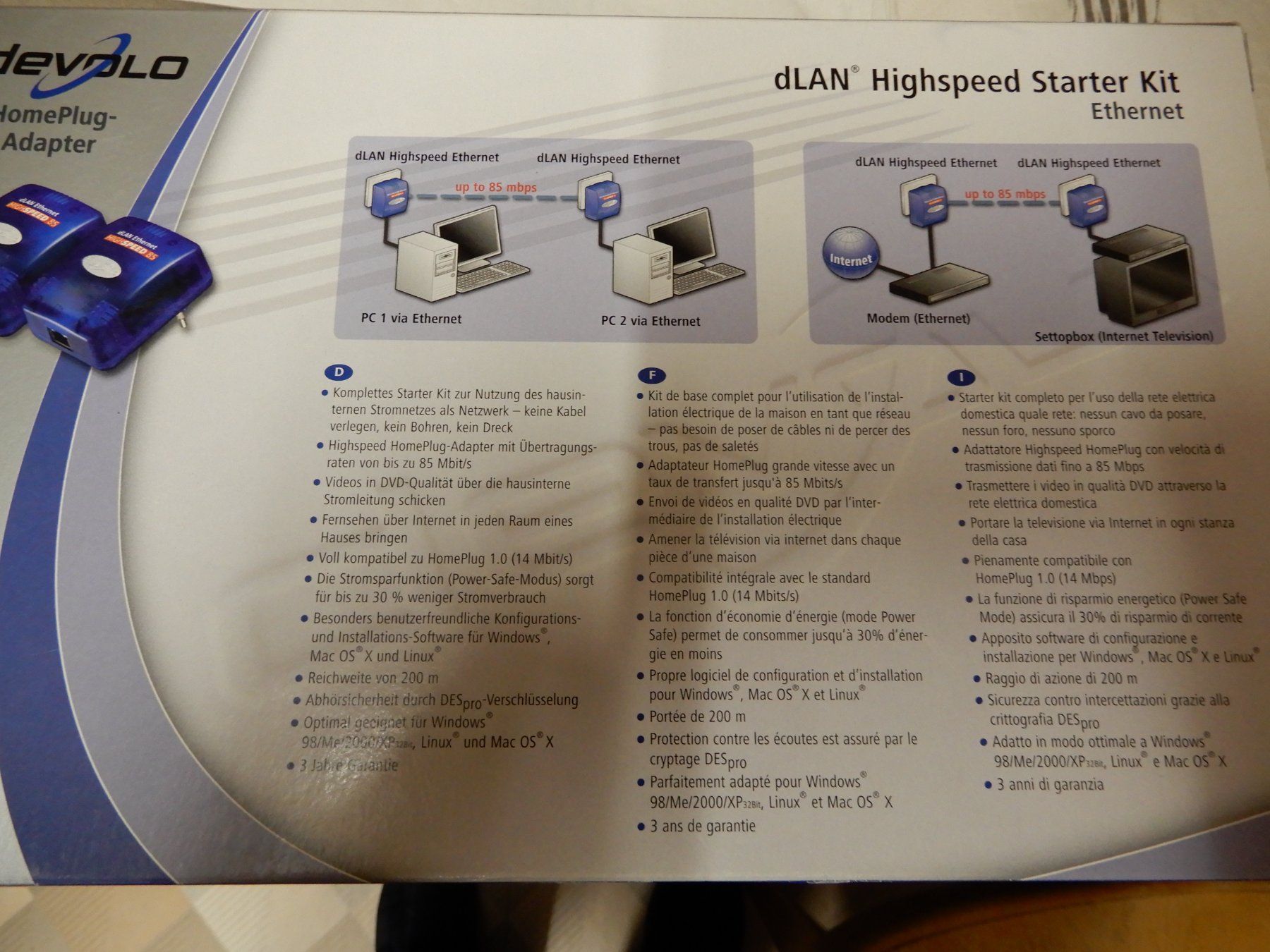 Devolo Laufwerke & Adapter: Devolo dLAN Highspeed 85 Netzwerkadapter Set – Gebraucht aus Worben von MaKo3252 8
