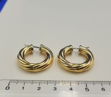 18 Karat 750 Bicolour Gold Ohrringe