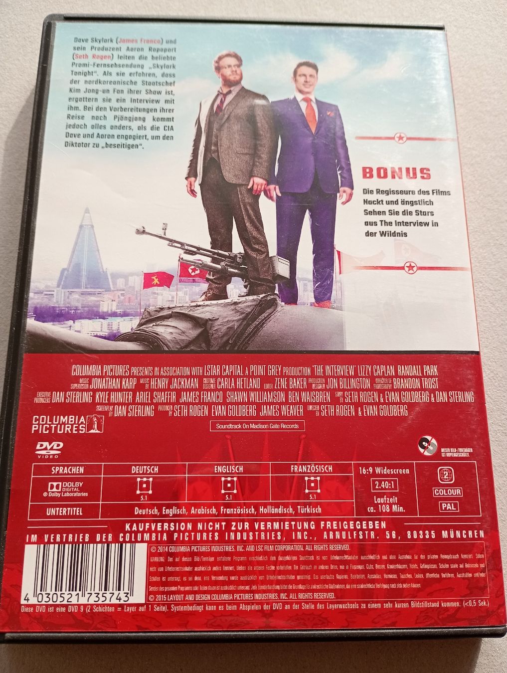 Tutti i DVDs: The Interview [ Nord Korea ] – Usato da Zürich venduto da TaebL 1