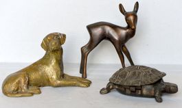 Lot de trois animaux en métal