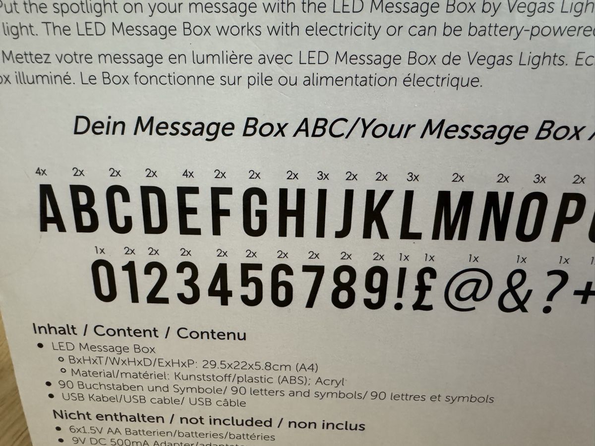 Alle Dekorationen: LED Message Box mit 90 Buchstaben und Symbolen – Gebraucht aus Zürich von wtpooh 5