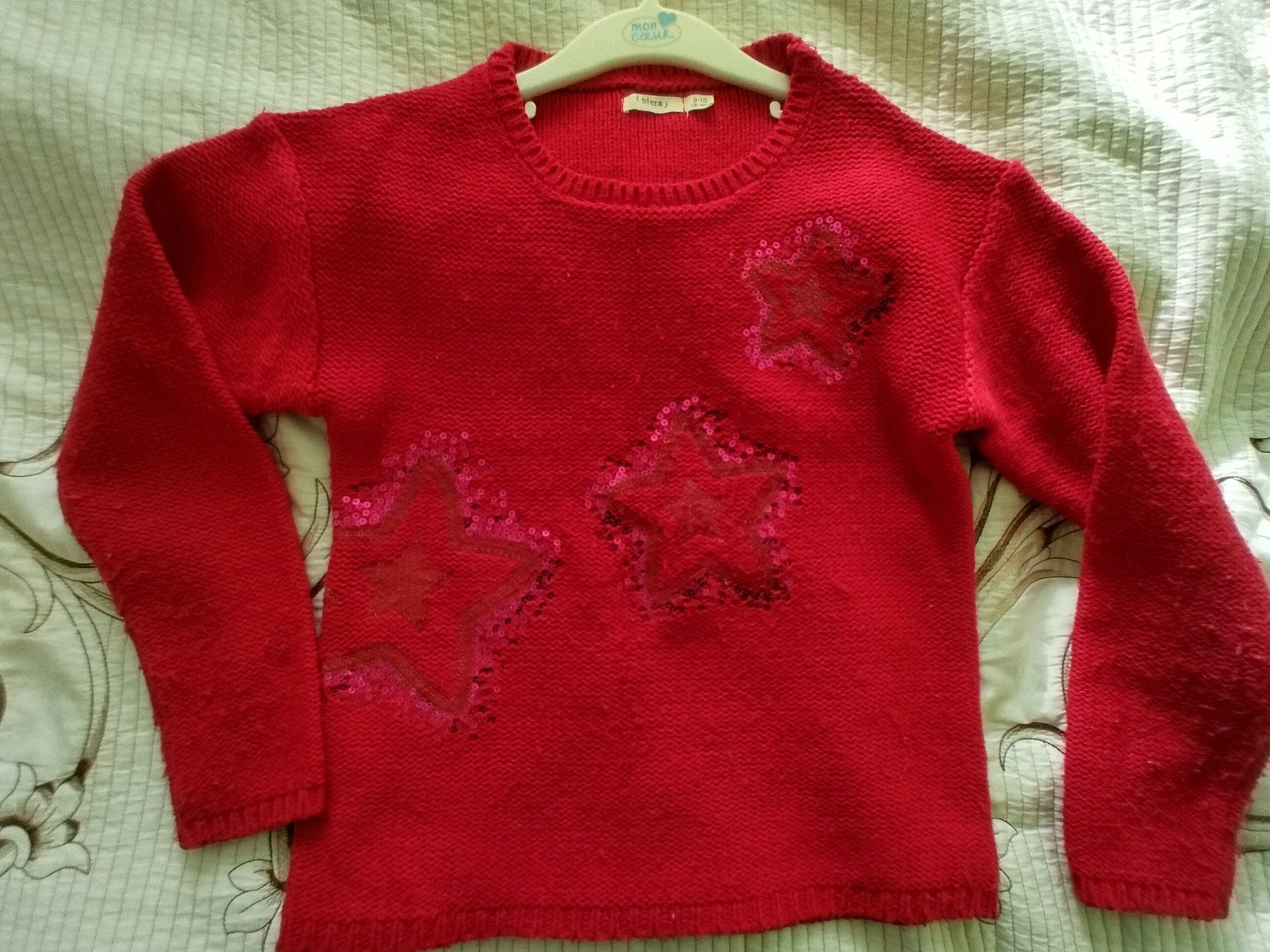 Maglioni & Felpe: warmer festlicher roter Pullover mit Stern Mädchen, 134 -140 – Usato da Densbüren venduto da TutaLarsen 2