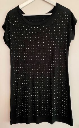 Oberteil mit Steinchen/Strass, in Schwarz, Gr. S/M