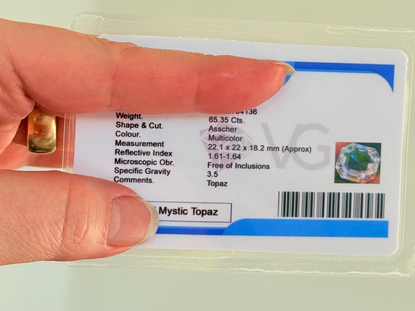 Pietre preziose: 65.35 Ct Asscher Cut Loose Gemstone Certified – Nuovo e nell'imballaggio originale da Genève venduto da AWWA 9