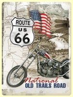 Blechschild 3D-ROUTE 66 NATIONAL OLD TRA - 30 X 40 CM