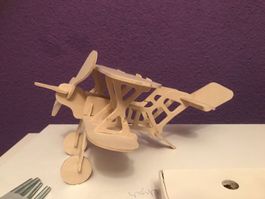 Holzfigur Holz Flugzeug 20cm - 30cm
