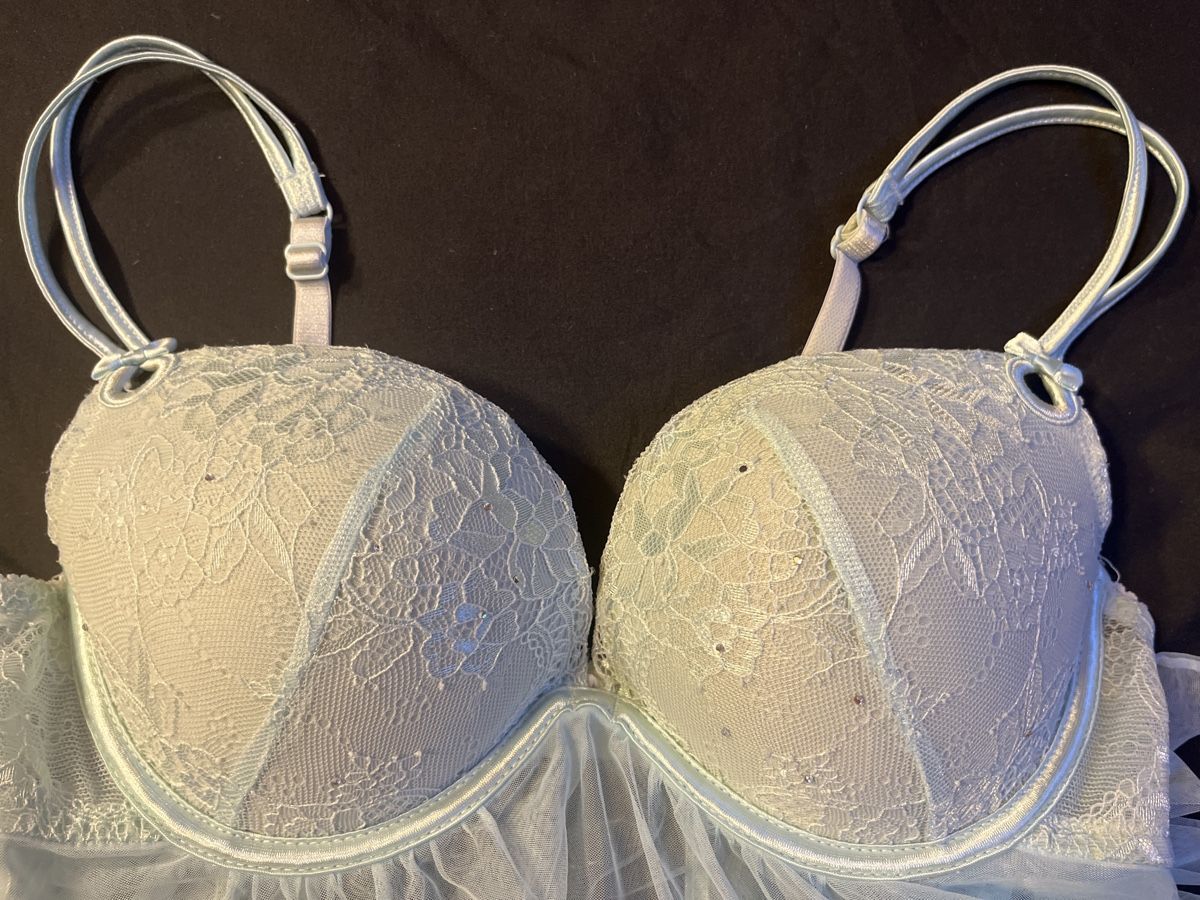 Sonstige Unterwäsche: Verführerisches Neglige, Gr. 70C, Hellblau, Spitze – Gebraucht aus Kaisten von saleforfun 1