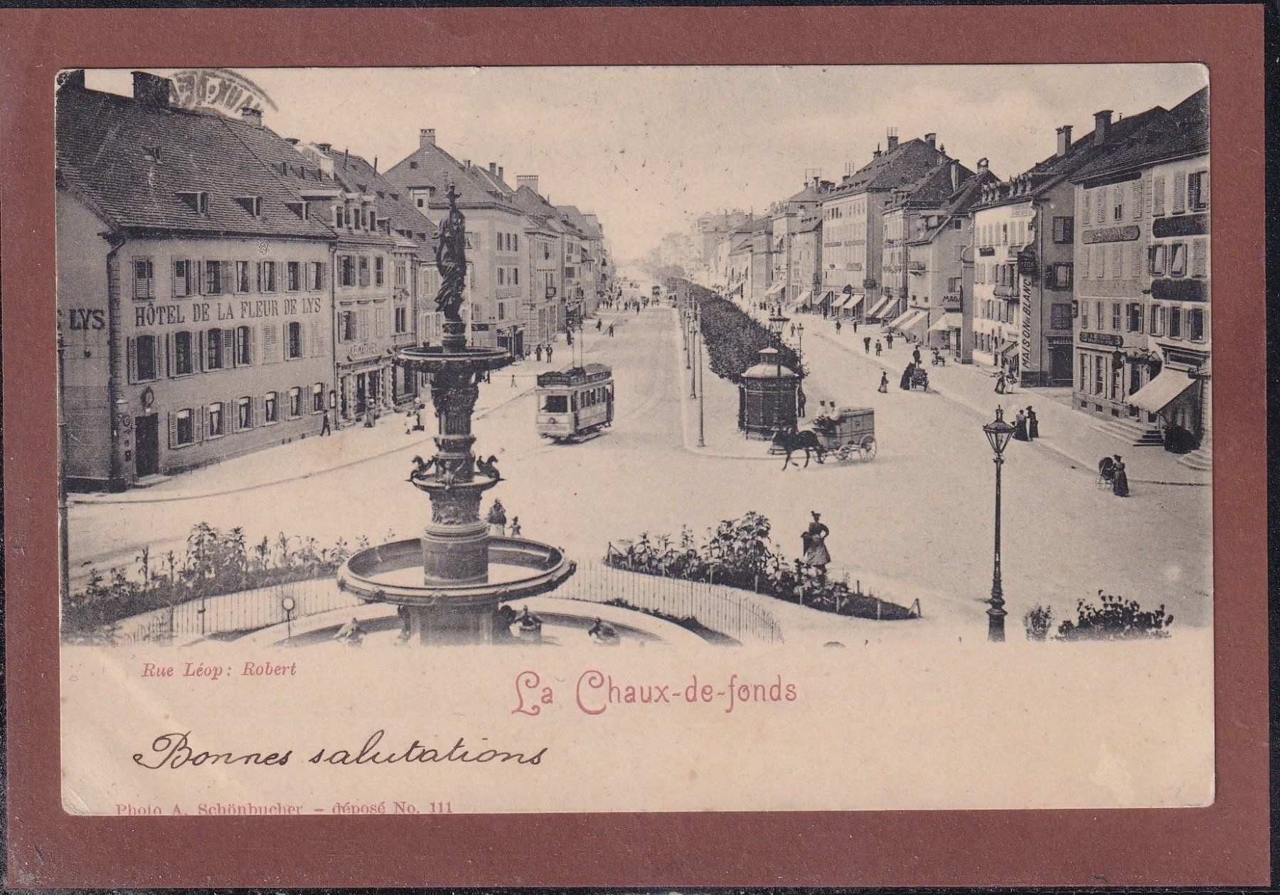 Cartoline postali: Tram - La Chaux de Fonds - 1901 – Usato da Orvin venduto da Pyaeschli