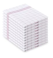 Geschirrtücher Rot-Kariert aus 100% Baumwolle 10er Pack