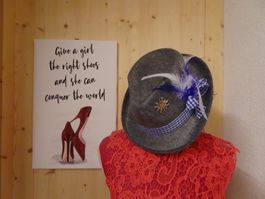 Cooler Filz - Hut grau-blau fürs Oktoberfest  - 426283