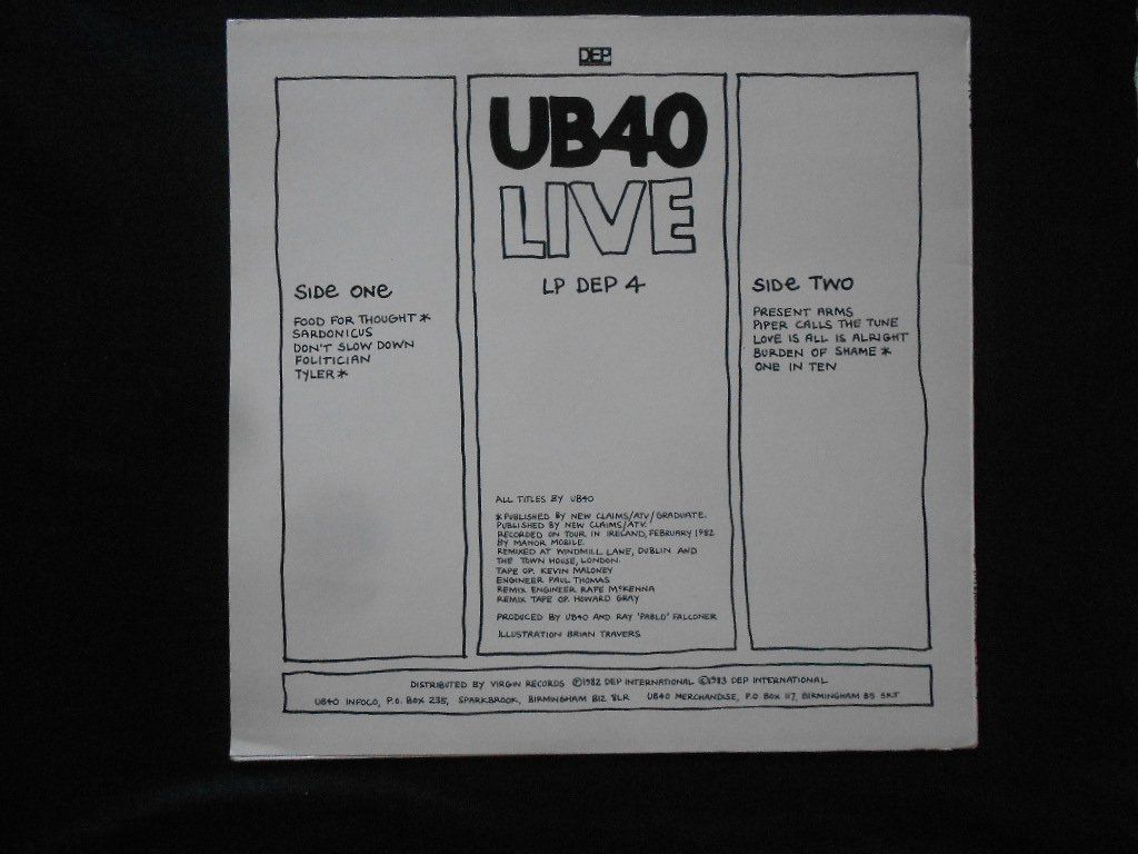 Vinyles: UB40  -  LIVE – D'occasion à Bex par Giorgiob 1