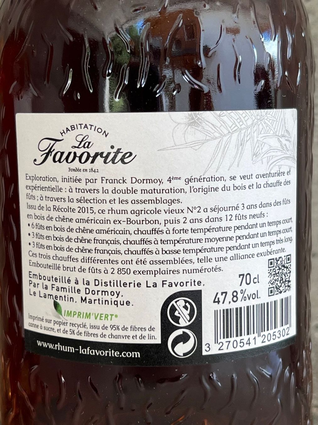 Bevande alcoliche: RHUM LA FAVORITE EXPLOITATION No 2  47,8% – Nuovo e nell'imballaggio originale da Crans VS venduto da wine-trader 1