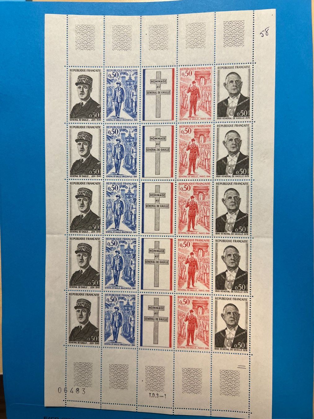 Alle Briefmarken: Feuillet ** Anniversaire De Gaulle 1971 – Neu und originalverpackt aus Lausanne von ffhoud