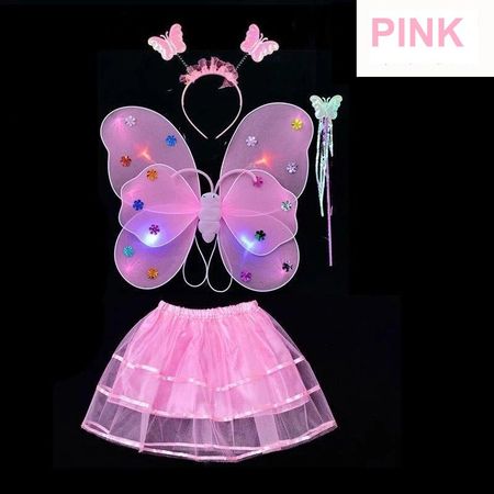 2 set x Schmetterling Kostüm Set,  Pink/NEU