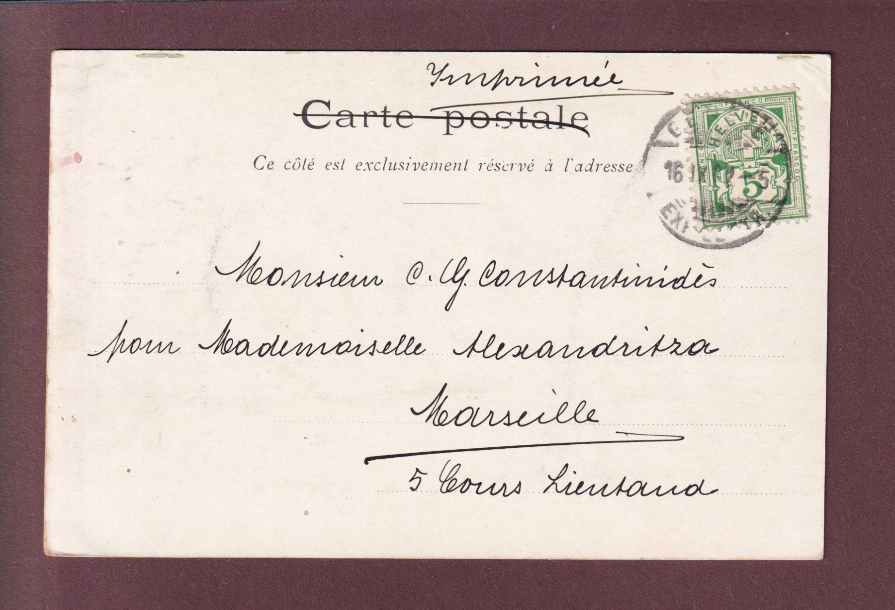 Cartoline postali: GENEVE - Jardin Anglais - 1902 – Usato da Pully venduto da nicecards 1