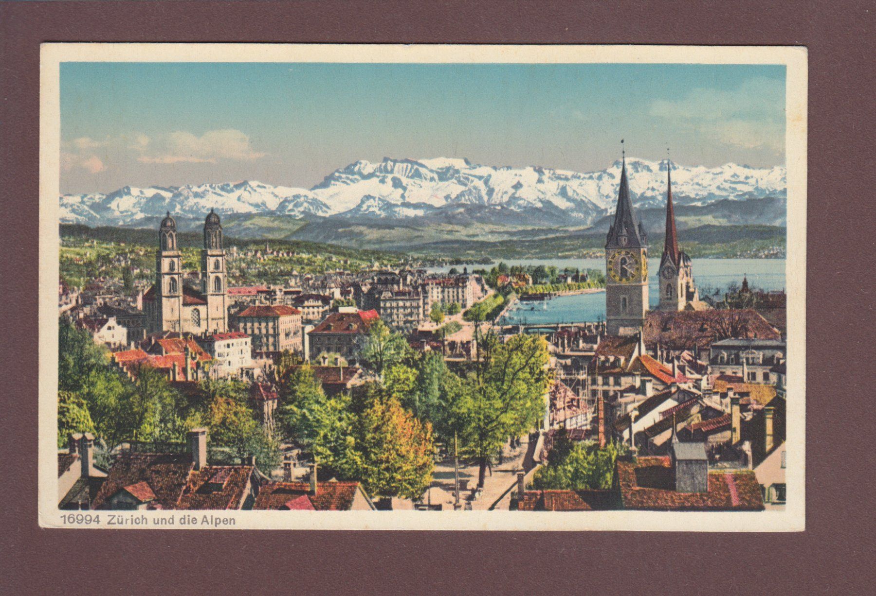 Cartoline postali: ZÜRICH und die Alpen – Usato da Pully venduto da nicecards