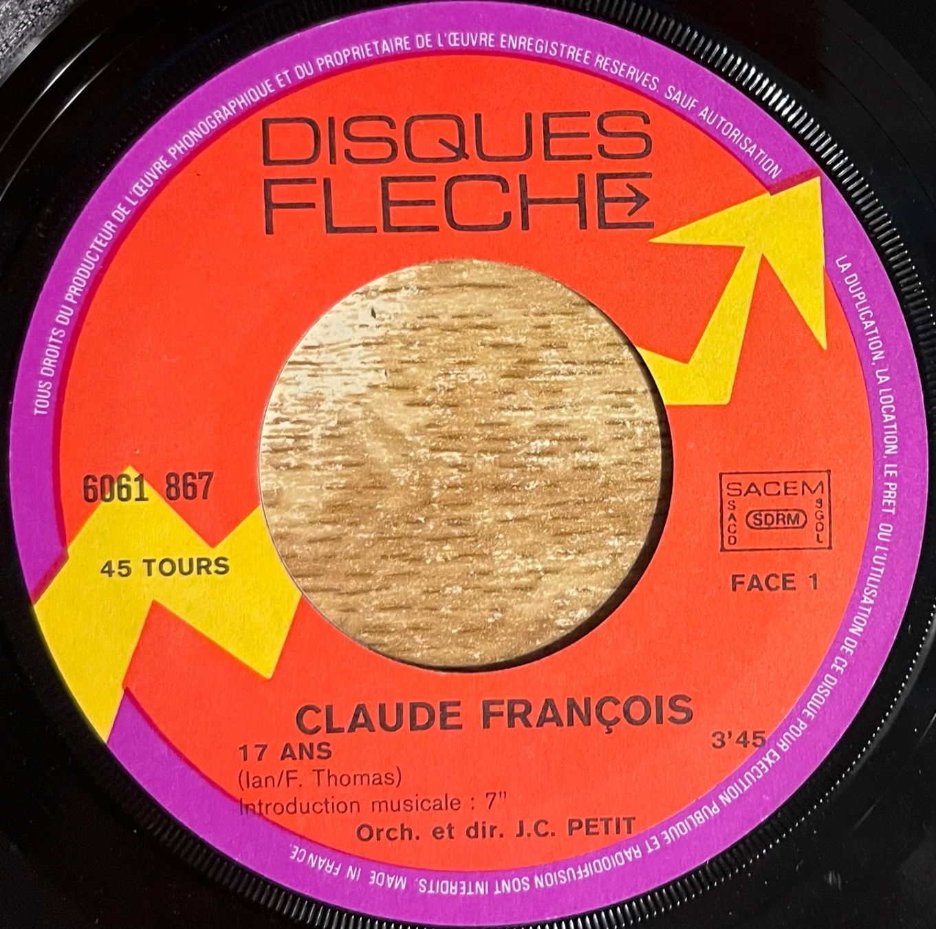 Vinyles: CLAUDE FRANÇOIS - 17 ANS – D'occasion à Bussigny par vinyl-pas-cher 2