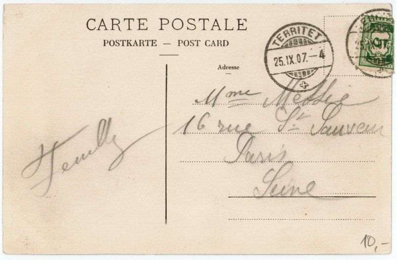 Ansichtskarten: E 41 FUNICULAIRE TERRITET-GLION 1907 – Gebraucht aus Fribourg von philafri 1