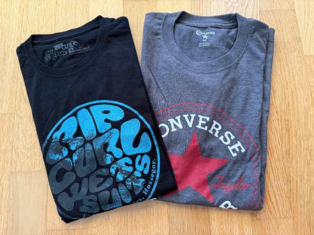 T-Shirt (x2) Rip Curl, Converse - Gr. Small