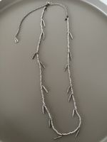 Silver Beaded Necklace with Dagger Charms - Stylish!