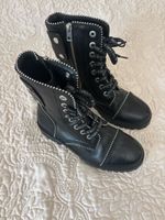 Bottes en cuir noir Zadig & Voltaire cloutées pointure 38