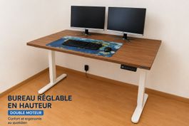 Bureau réglable en hauteur – Double moteur – 140 × 70 cm