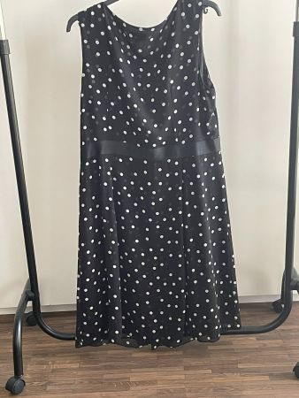 🍀🌺🍀 Robe fluide "Biaggini" noir blanc 46, Neuf