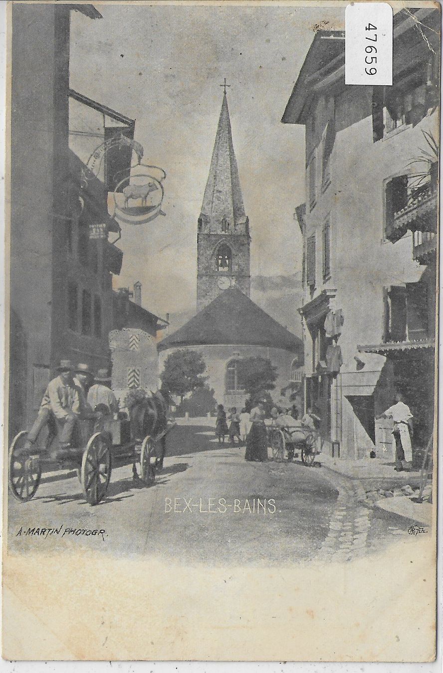 Cartoline postali: Bex-Les-Bains - Interieur du Village - animee – Difettoso da Ettingen venduto da Kartenplanet