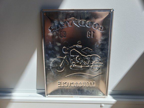 Goodyear Insegne: Harley Davidson Blechschild Goodyear Motorcycle -Top Zustand – Usato da Hombrechtikon venduto da Unser_Hofer 1