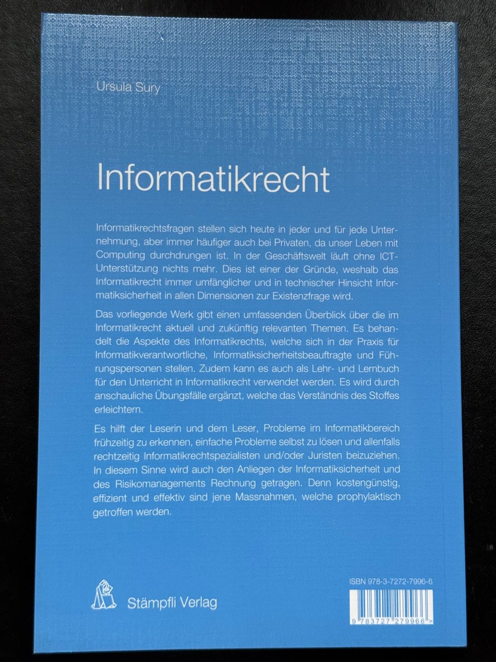 Libri: Informatikrecht - Ursula Sury – Usato da Luzern venduto da tim1337 1