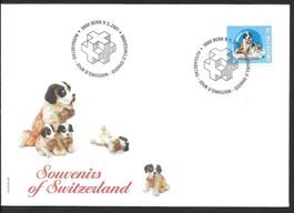 FDC 1025 Dauermarke Hunde ET Bern 9.5.2001
