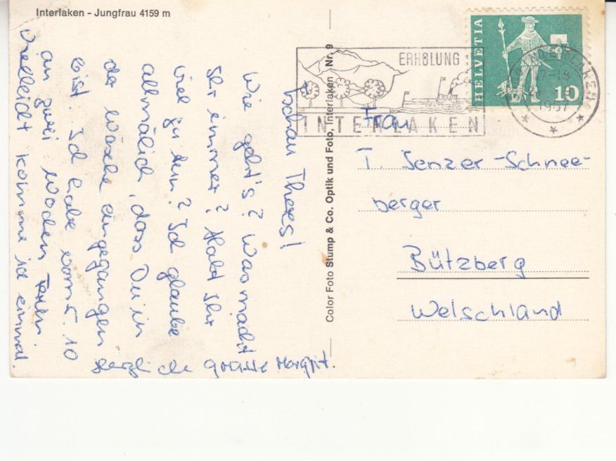 Cartes postales: Interlaken 1967 – D'occasion à Bürglen TG par StampGraf 1