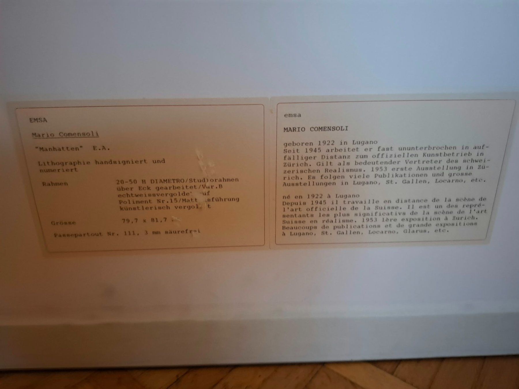 Grafiken & Lithographien: Mario Comensoli – Lithographie "Manhatt – Gebraucht aus Lausanne von joa_bdz6 2