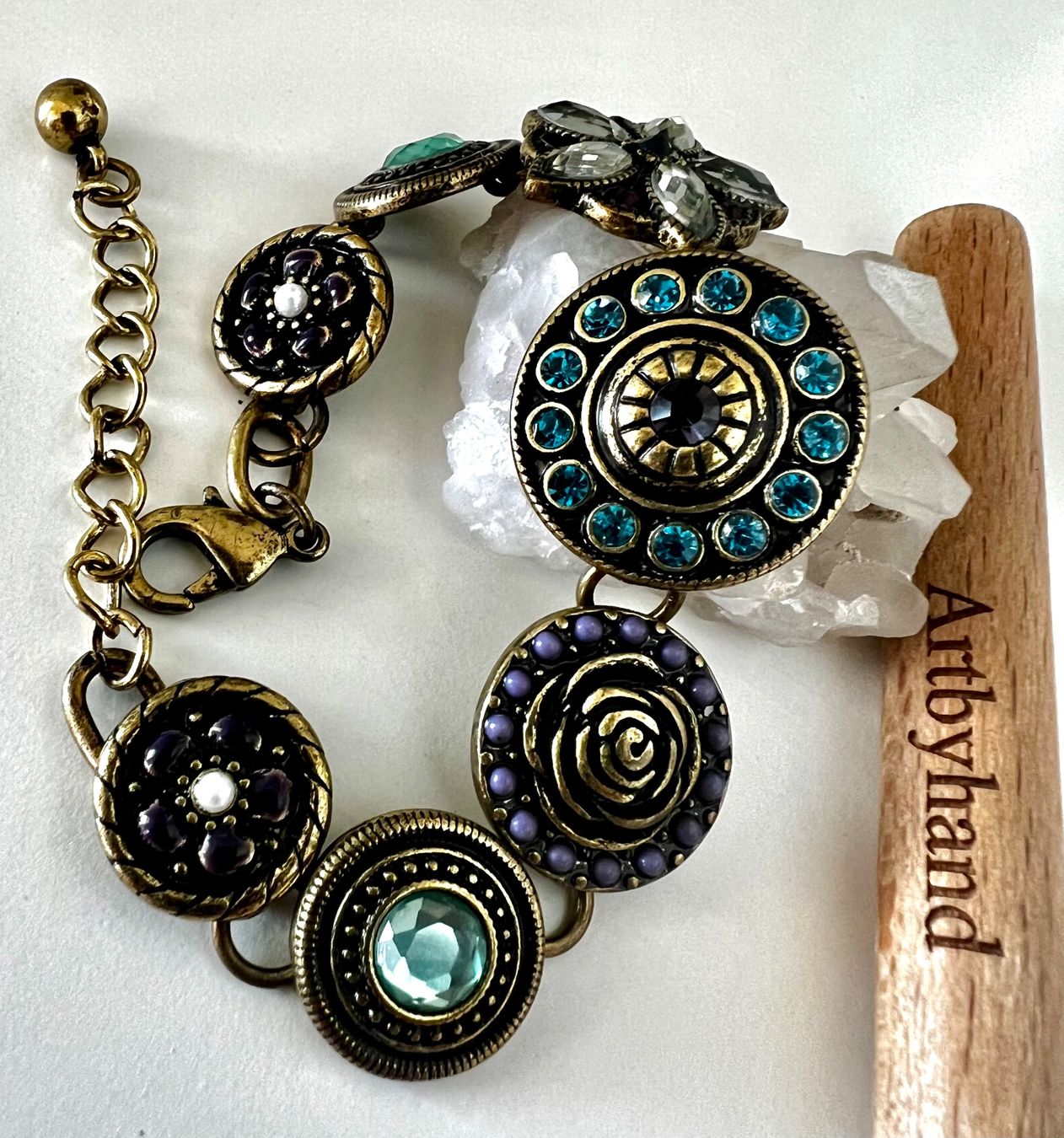 Bracciali & Braccialetti: COOLES GLITZER ARMBAND AUS MESSING – Usato da Ruswil venduto da artbyhand 1