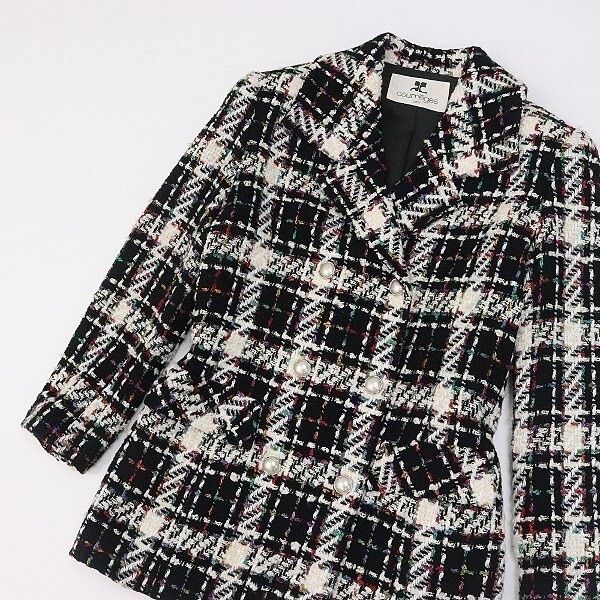Giacche: Ensemble tailleur jupe en tweed Courrèges Paris  – Usato da Petit-Lancy venduto da VanderVault 1