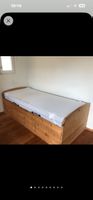 Holzbett mit Schubladen und Lattenrost 90x200cm