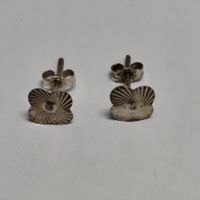 Vintage Silver silber Stud Earrings Boucles d'Oreilles #A4