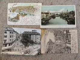 4 AK Zürich (1899/1904/1904/ca.1955)