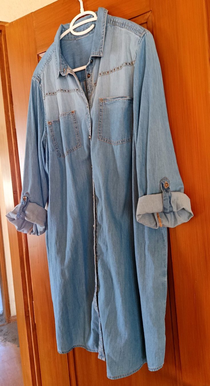 Camicette: Jeans-Bluse / Jeans-Hemd lang Grösse L – Usato da Bern venduto da Delphin77 2