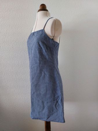 Pimkie Vintage Kleid blau-weiss Karomuster Trägerkleid
